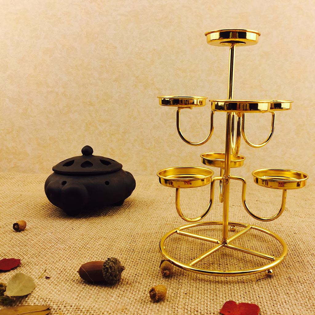 Ghee Lamp Holder Oil Lamp Candlestick Butterlamp Stand Altar Table Ornaments