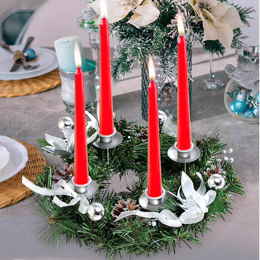 Wreath Candle Holder Candlestick Candleholder Christmas Wedding Silver