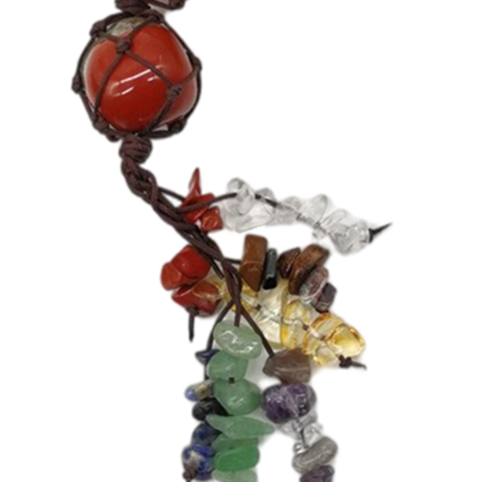 7 Chakela Gemstones Crystal Hanging Ornament Home Decor With Plaster stick