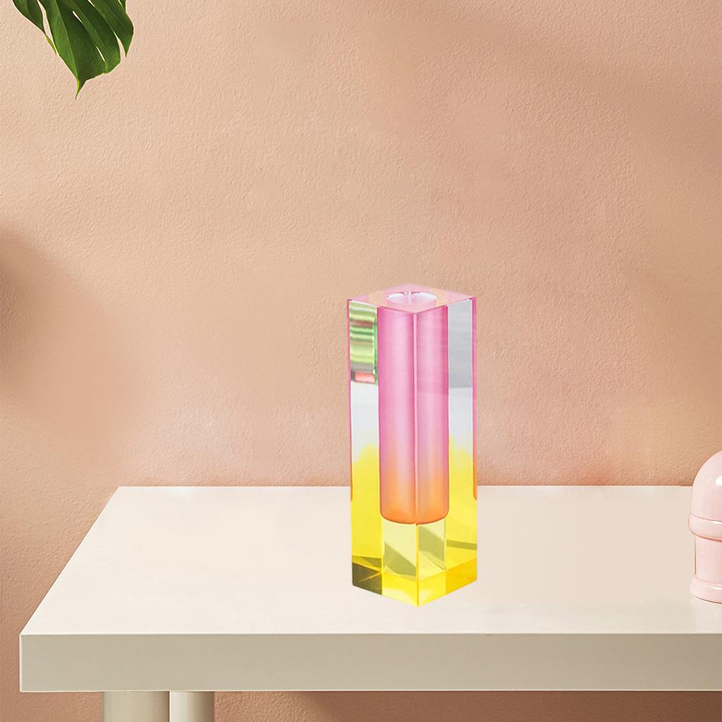 Modern Simplest Rainbow Pillar Bud Vase Flowerpot for Bedroom Wine Cabinet A