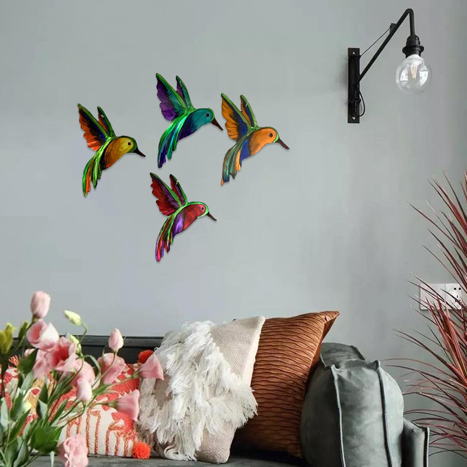 Handmade Hummingbird Wall Art Decor Metal Garden Decor Four birds