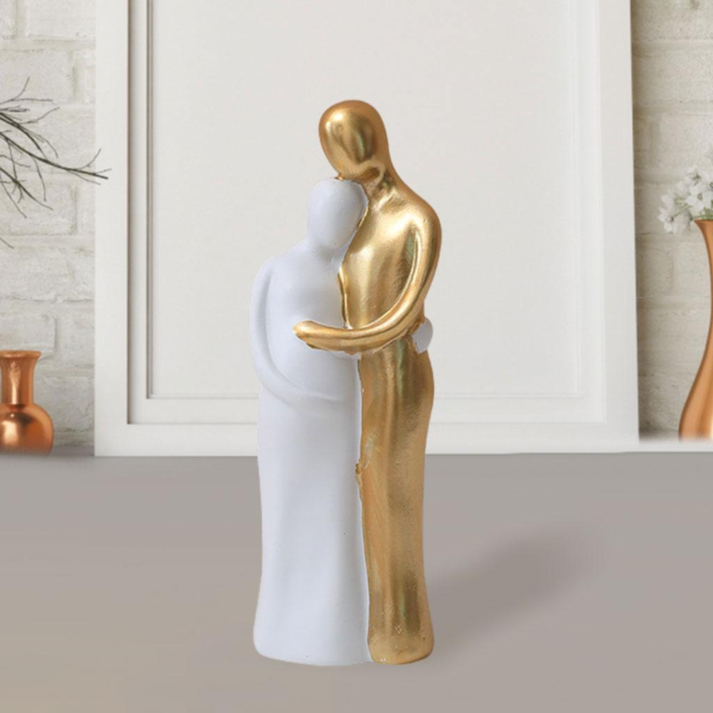 Resin Family Couple Figurine Sculpture Desktop Decoration Pregnancy Gold