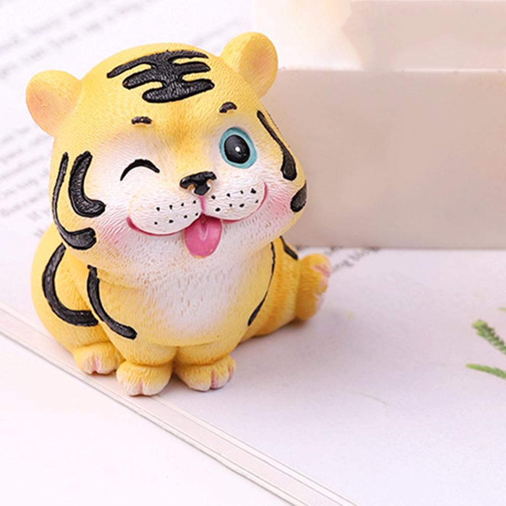 Cartoon Cute Little Tiger Small Statue Little Figurine Crafts Car Ornament C