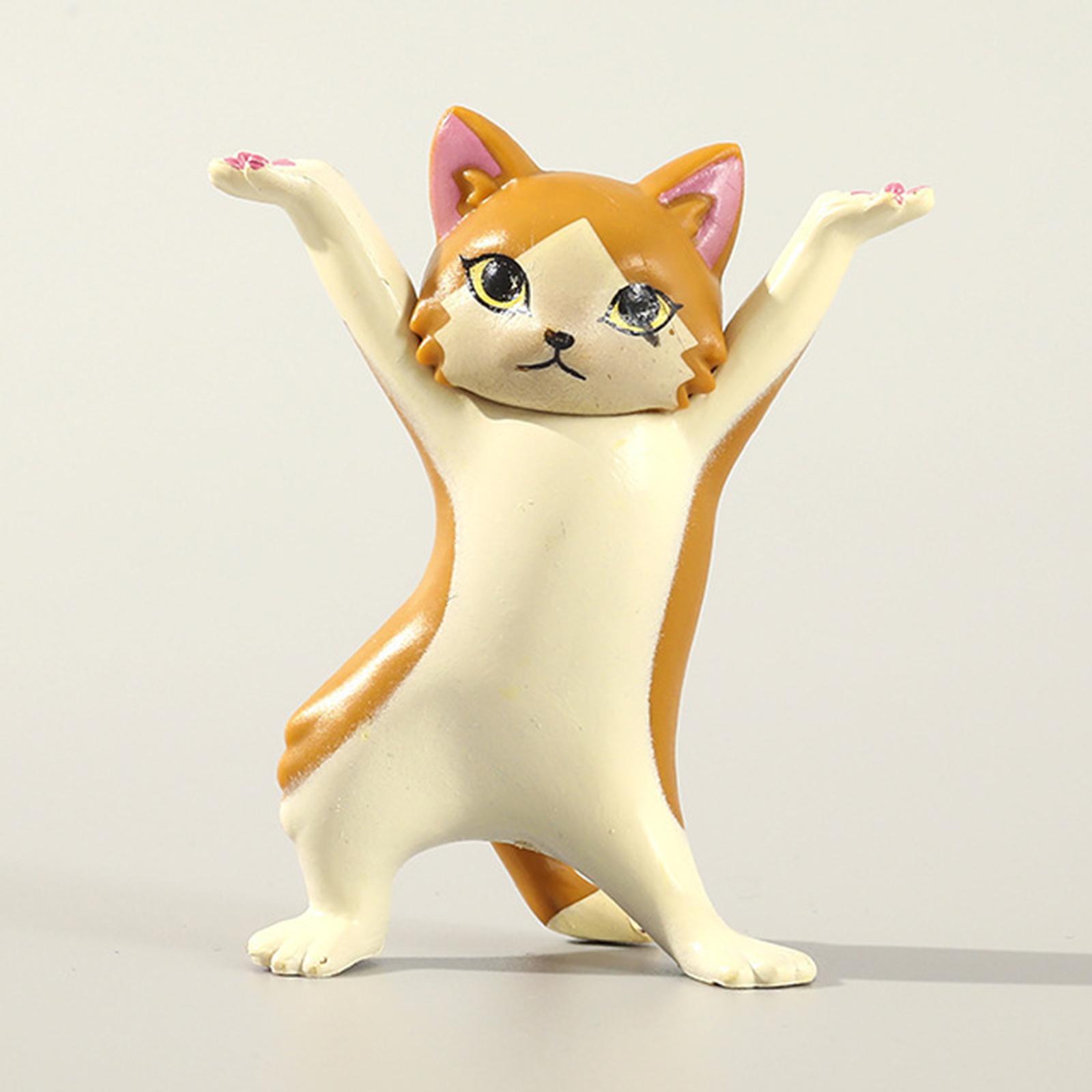 6x Dancing Cute Cats Dance Figure Action Toys Tabletop Sculpture Decoration