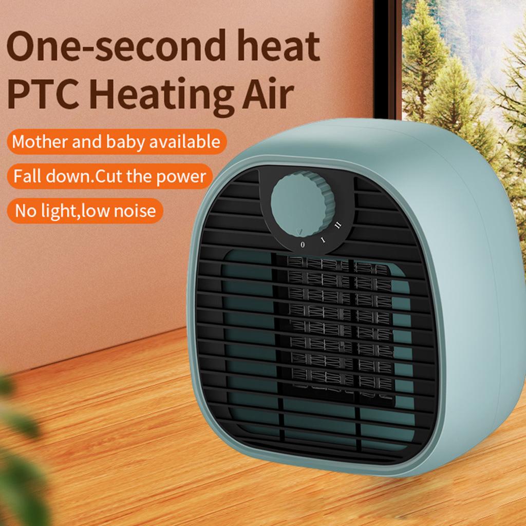 Space Fan Heater Electric 1000W Overheat Protect Convection Ceramic Heating Green