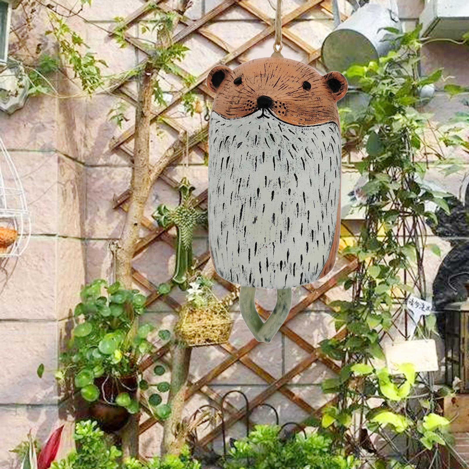 Cute Rustic Animal Wind Chimes Hanging Aeolian Bell for Gift Garden Decor D