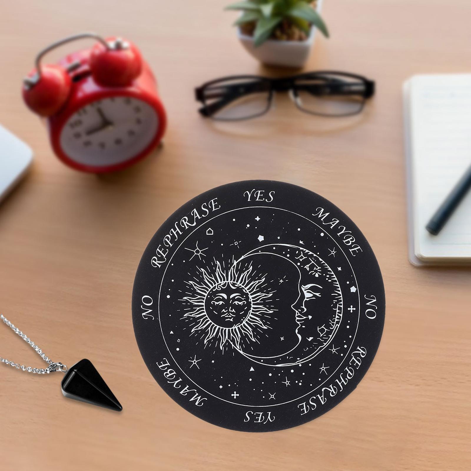 Star Pendulum Board Witchcraft with Black Pendant Necklace Slice Dowsing Black B