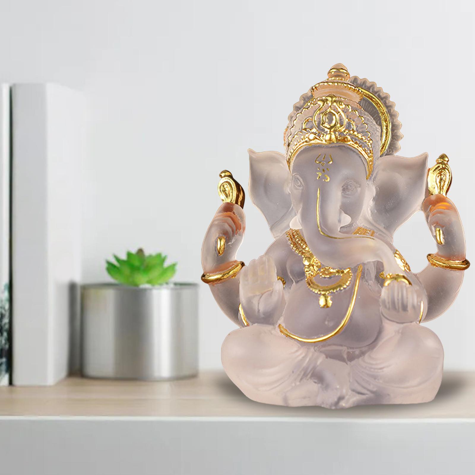 Ganesha Figurine Indian Fengshui Lord Ganesh Statues Home Ornaments Crafts White