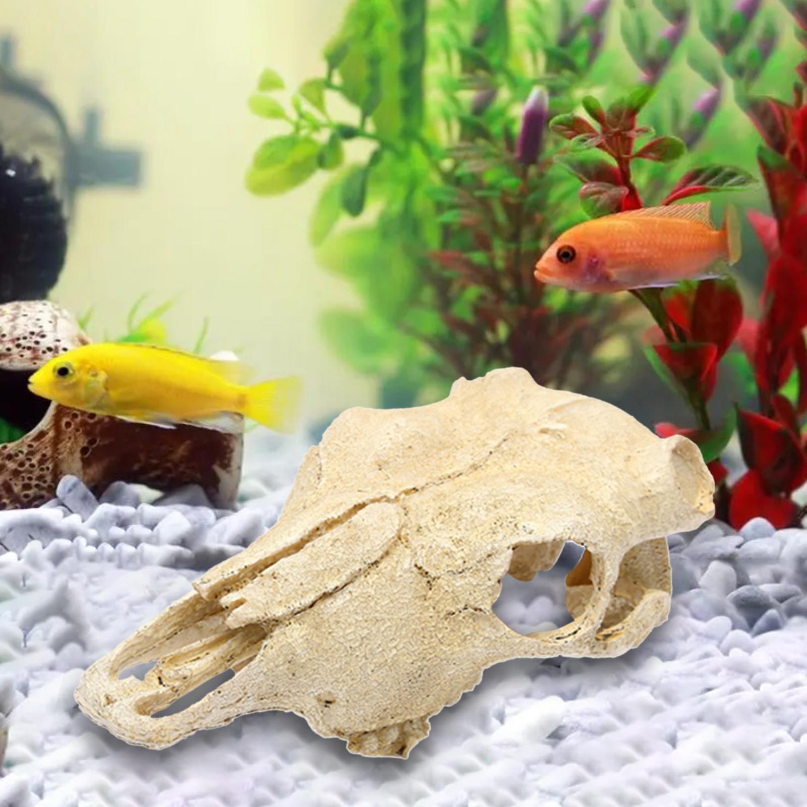 Aquarium Skull Head Ornaments Fish Tank Landscaping for Outdoor Halloween