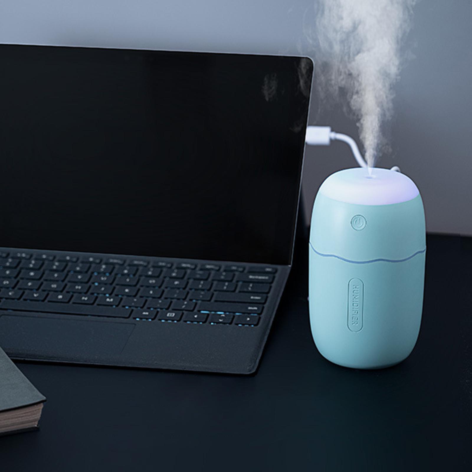 Compact Mist Purifier Nano Diffuser LED Lamp Personal Air Humidifier Blue