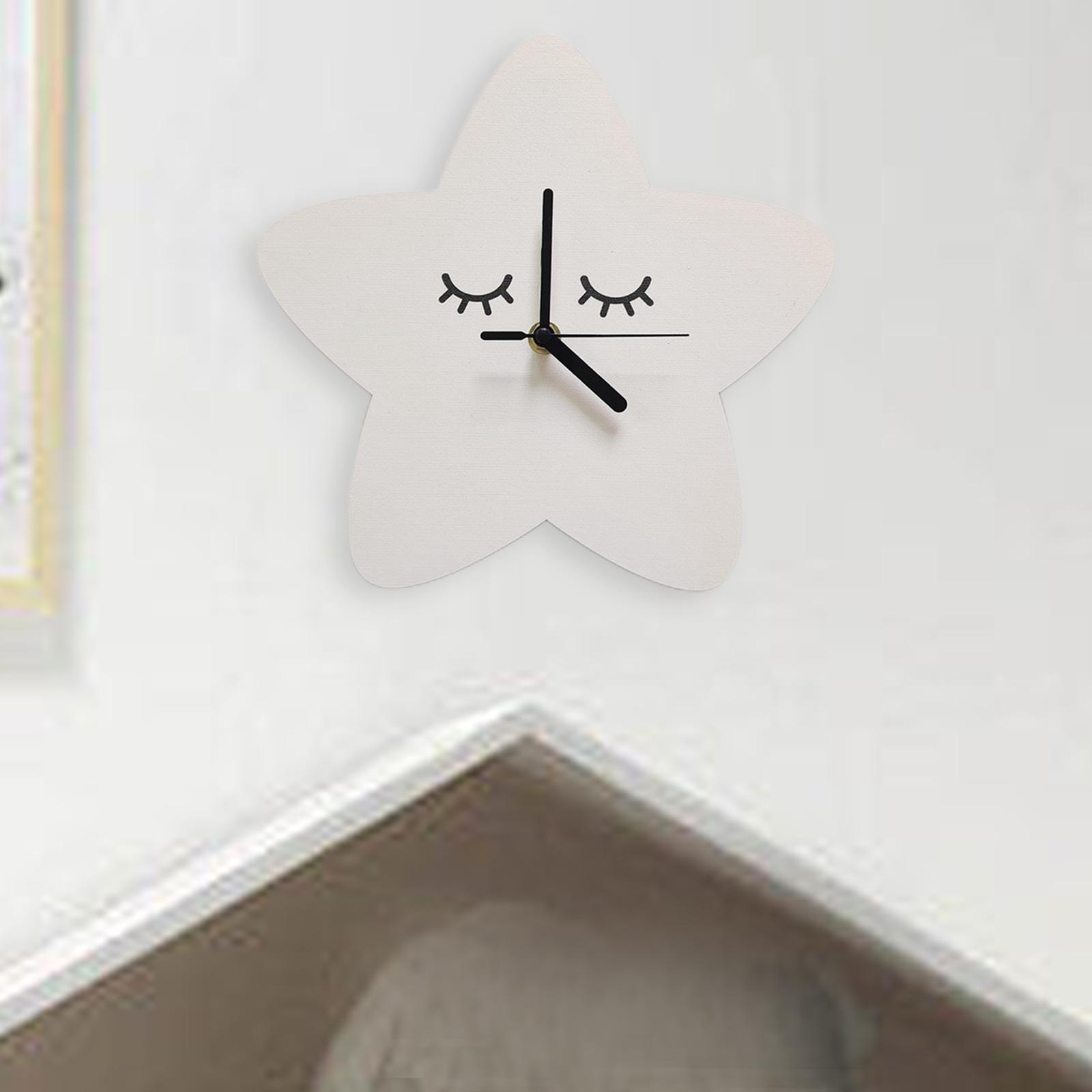 Cute Wall Clock Kids Home Birthday Children Silent Playroom  White 