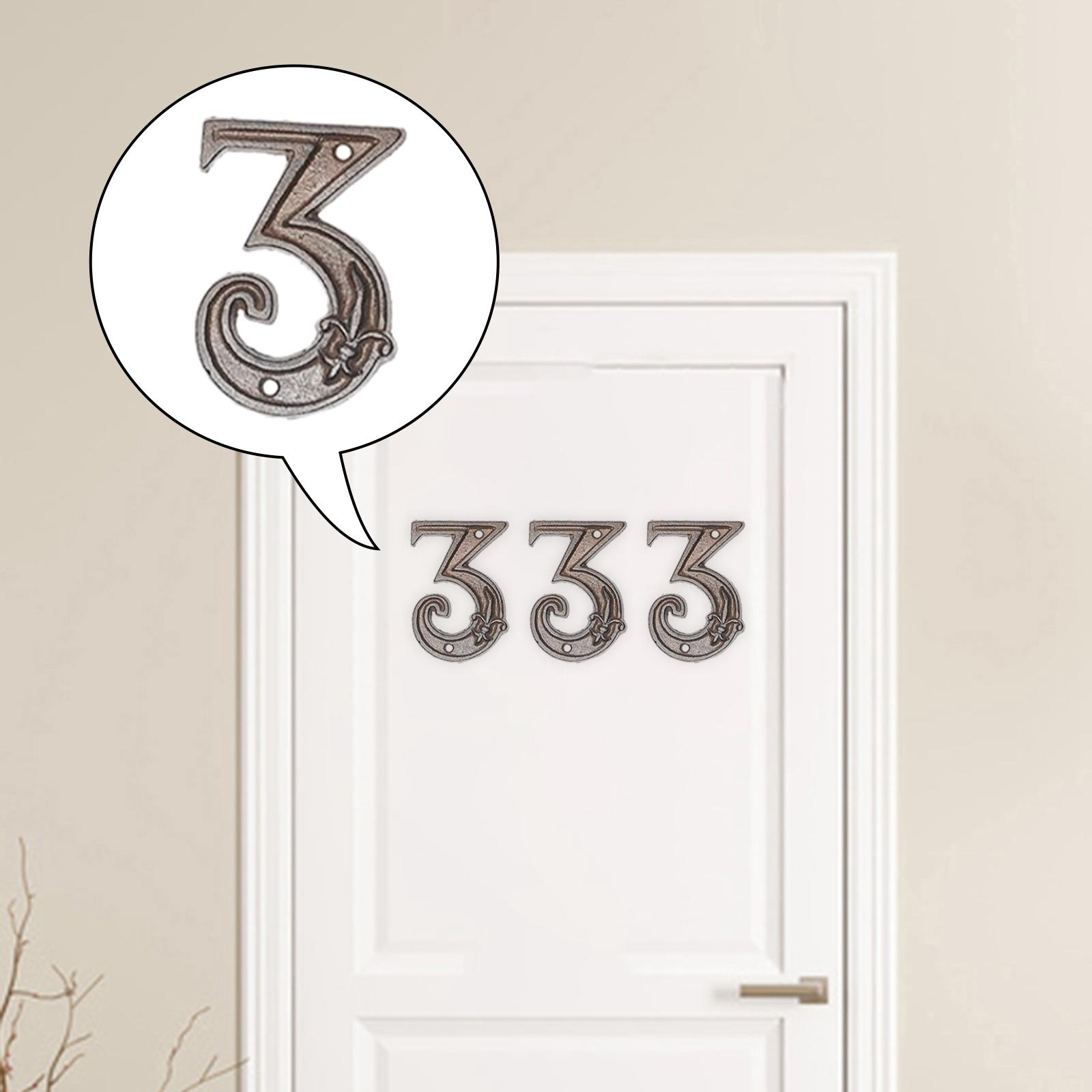 Metal Digit Door Plaque Address Number Sign Doorplate 3