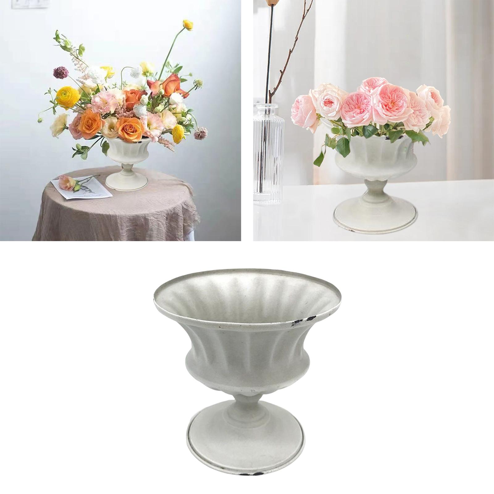 Flower Vase Planter Art Decorative Plant Pot for Wedding Desktop Living Room White
