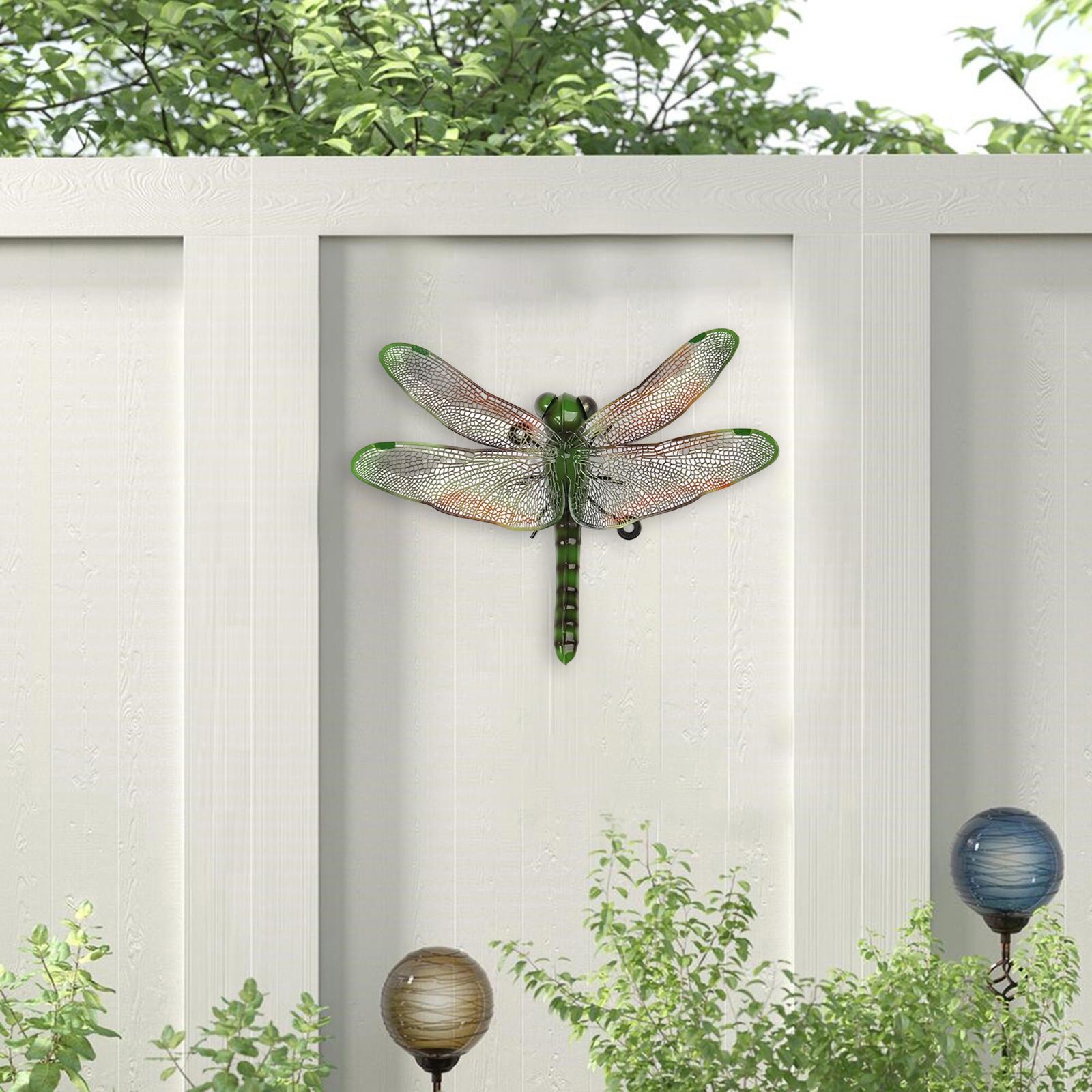 Metal Wall Dragonfly Decorations Art Crafts Decoration for Farmhouse Garden green