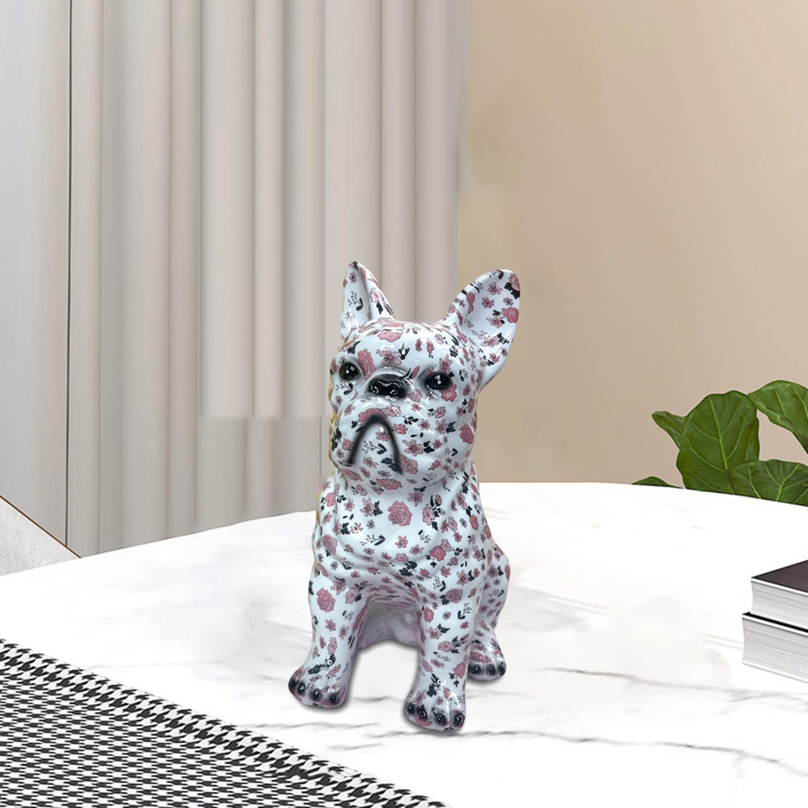 Animals Dog Figure Model Ornaments Sculpture for Home Desktop Decor White