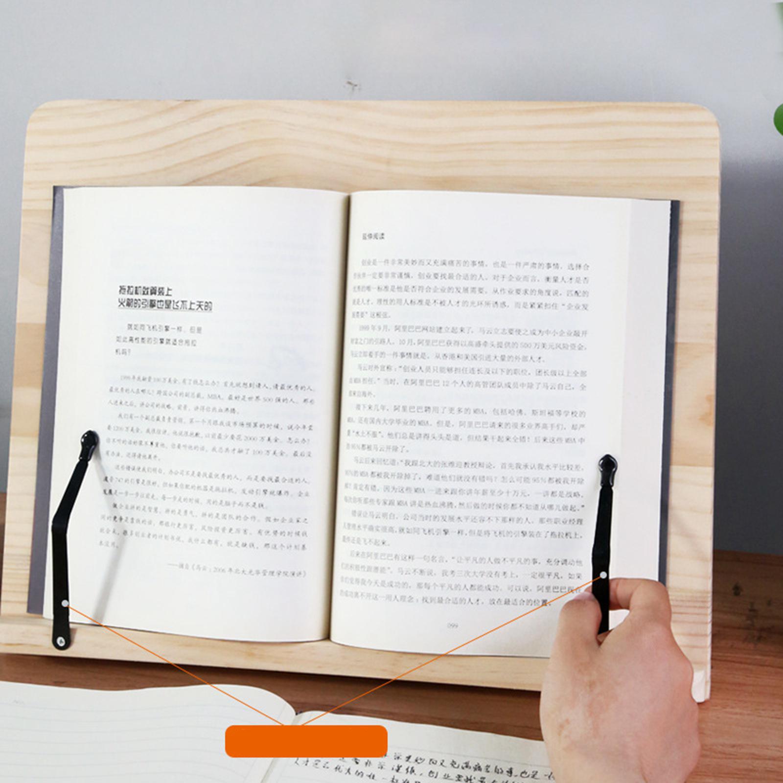 Book Stand Durable Drawing Board Bookrest Adjustable Book Holder for Recipes 28cmx20cm