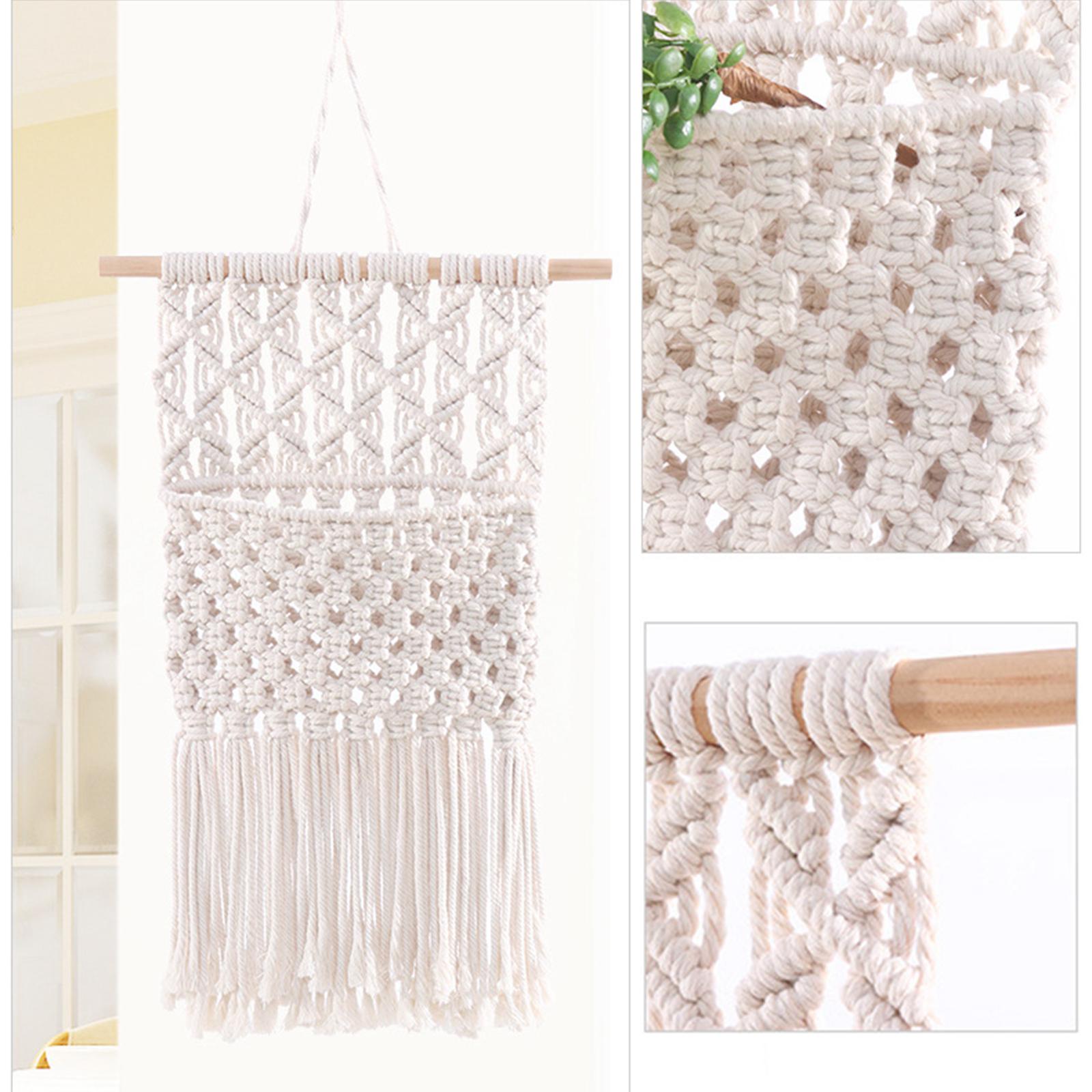 Macrame Wall Hanging Storage Basket Hanger Holder for Nursery Decoration 67CMX33CM