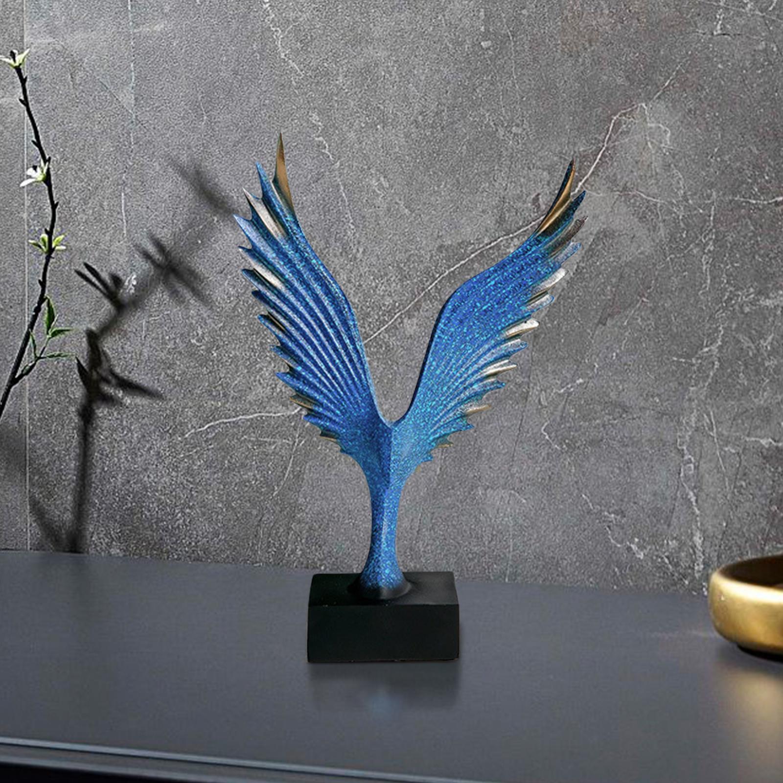 Resin Statue Bird Sculptures Art Crafts Decoration Office Wing Figurines Eagle Wing
