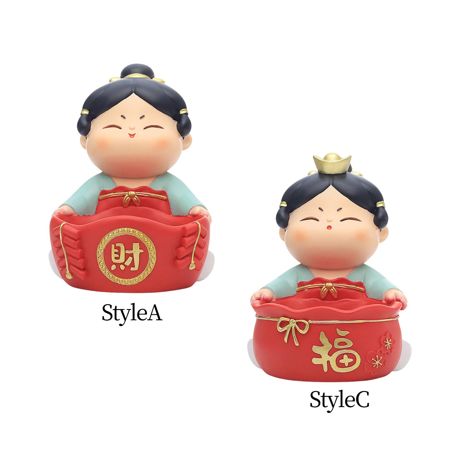 Storage Tray Maid Statue Collectible Crafts Girl Figurine for Decoration StyleA
