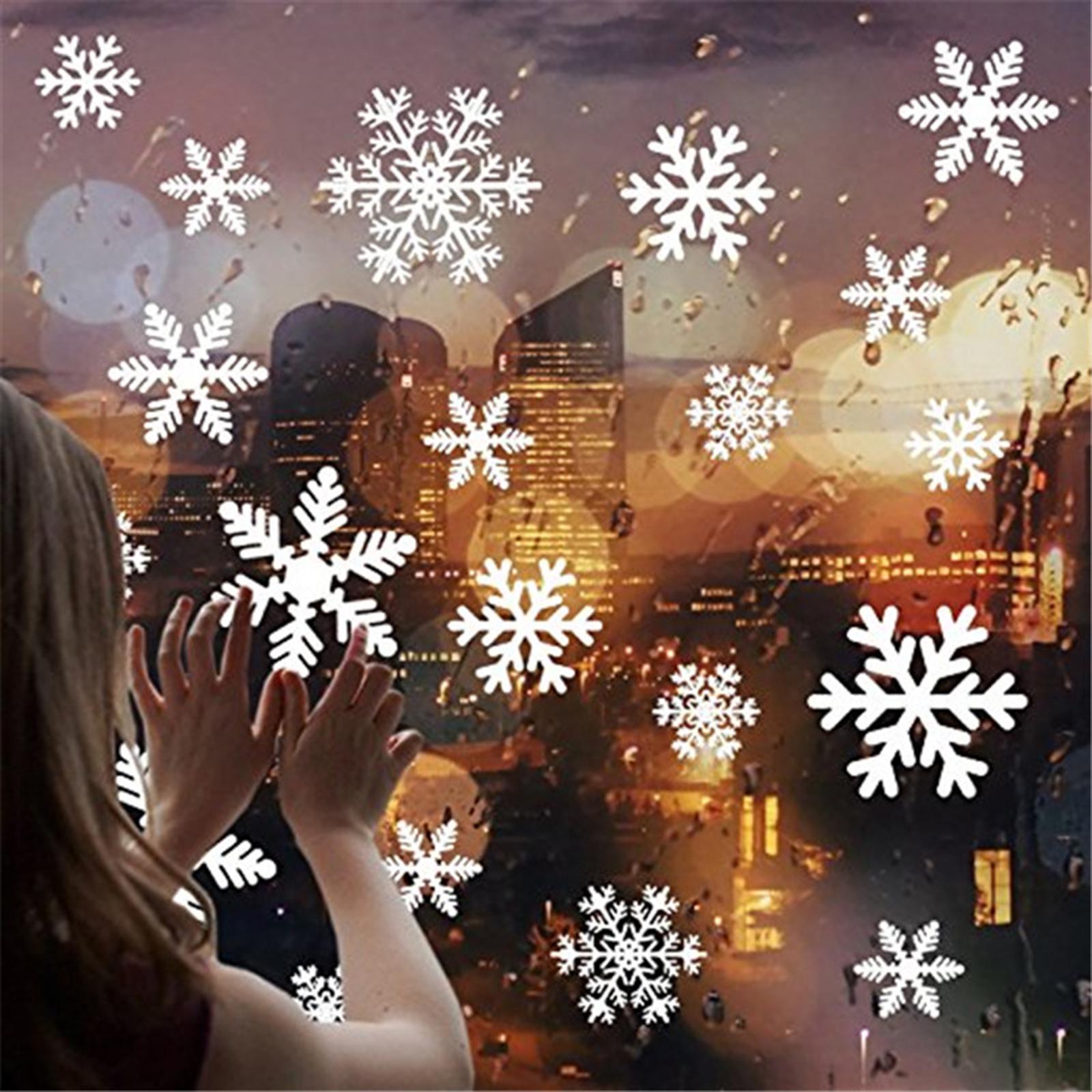 8 Pieces Winter Snowflake Window Clings Double Sided Decoration for Door