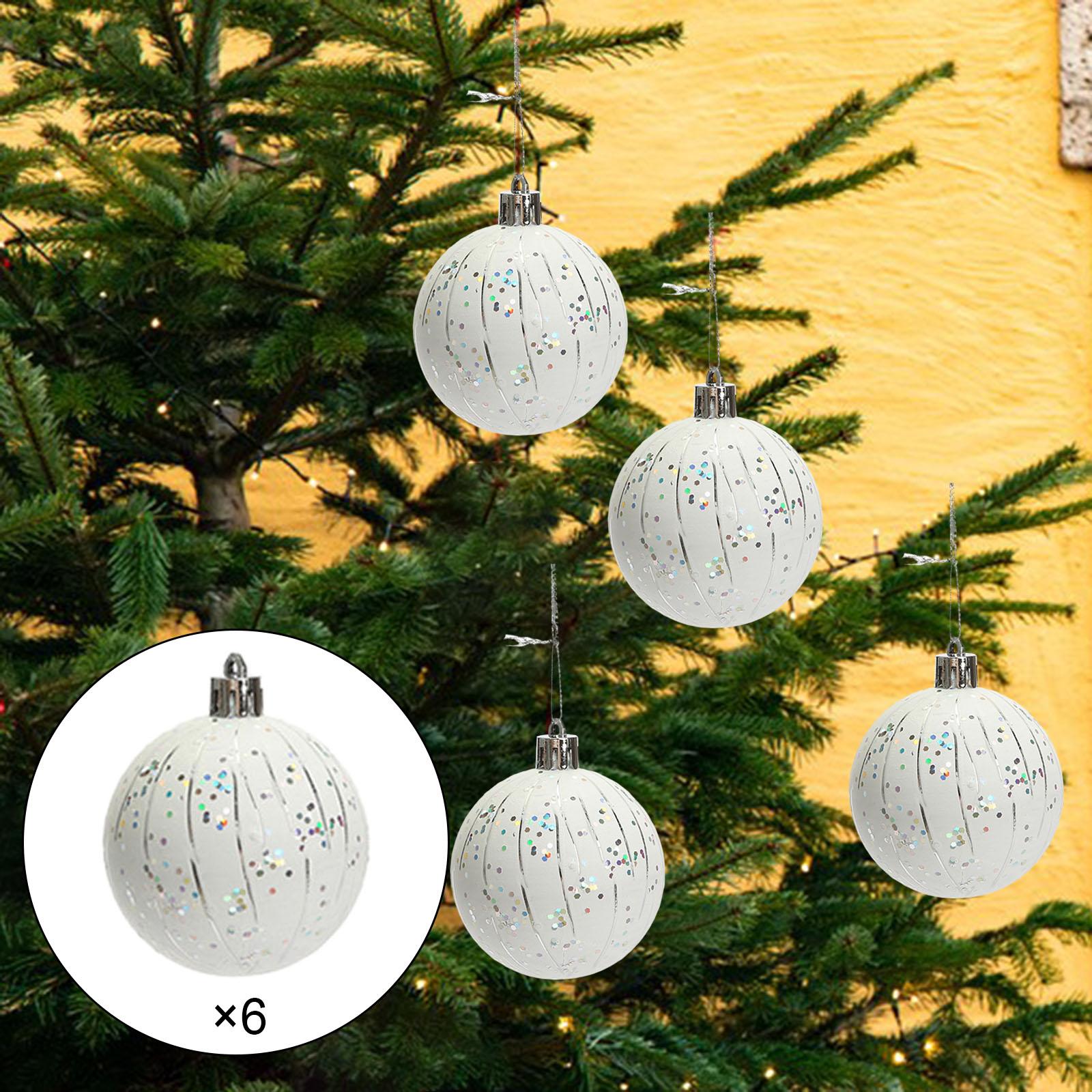 6Pcs Christmas Balls Pendant 6cm DIY Shatterproof for Family Dinner