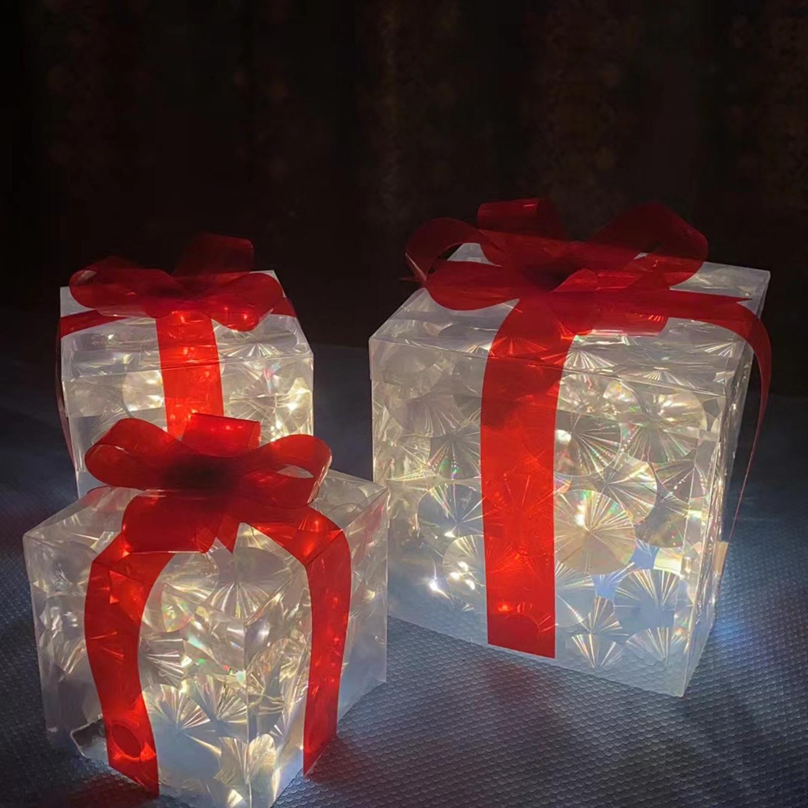 Lighted Gift Boxes Christmas Bow for Birthday Anniversaries Thanksgiving set 1