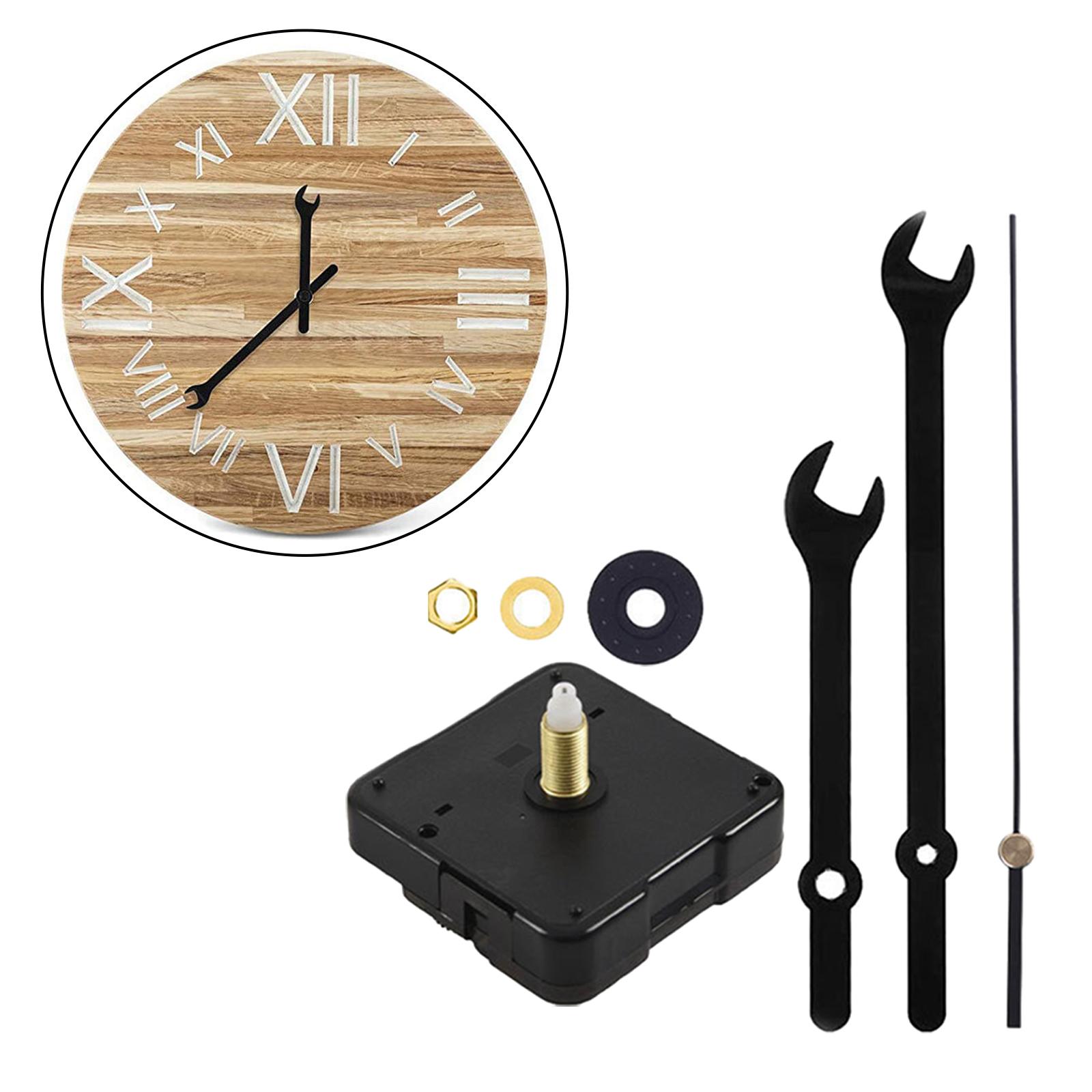 Wall Clock Movement Mechanism High Torque Kit for DIY Replacement Parts 18mm Shaft Black