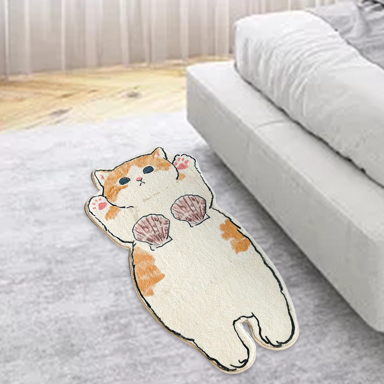 Floor Mats Area Rug Cartoon Cat Carpet for Bedroom Bathroom Home Decoration D