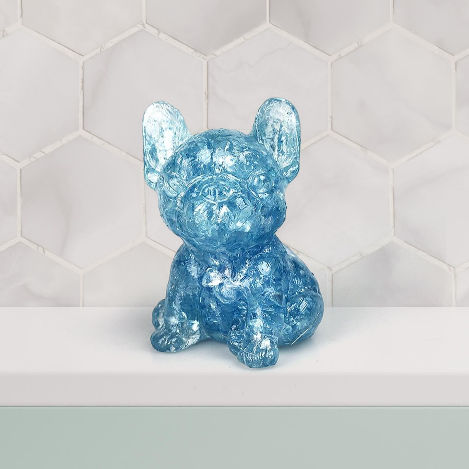 French Bulldog Figurine Ornament Small for Bedroom Desktop Collectible Blue