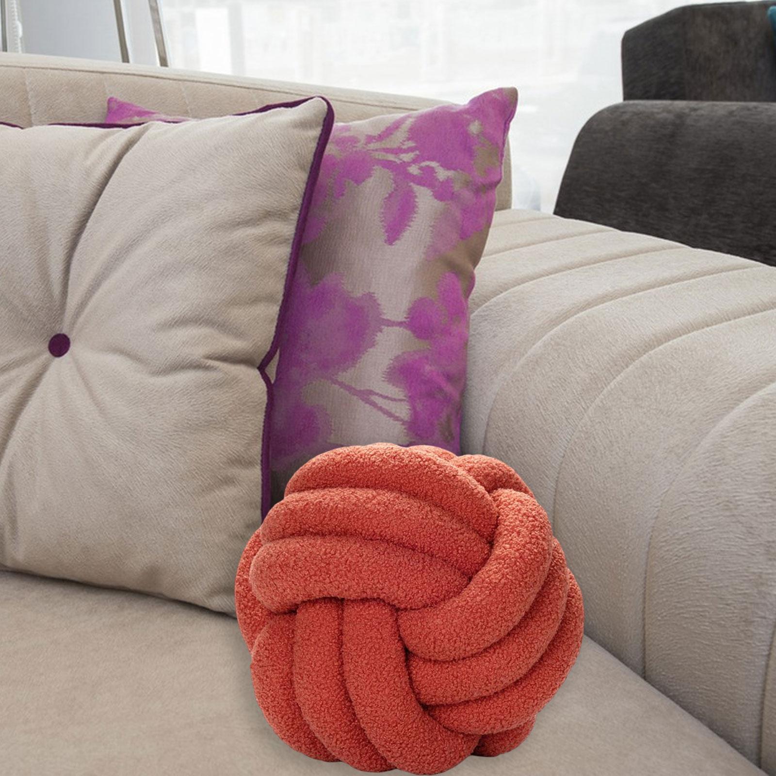 Plush Knot Ball Pillow Diameter 22cm Room Decoration for sofa Couch Red