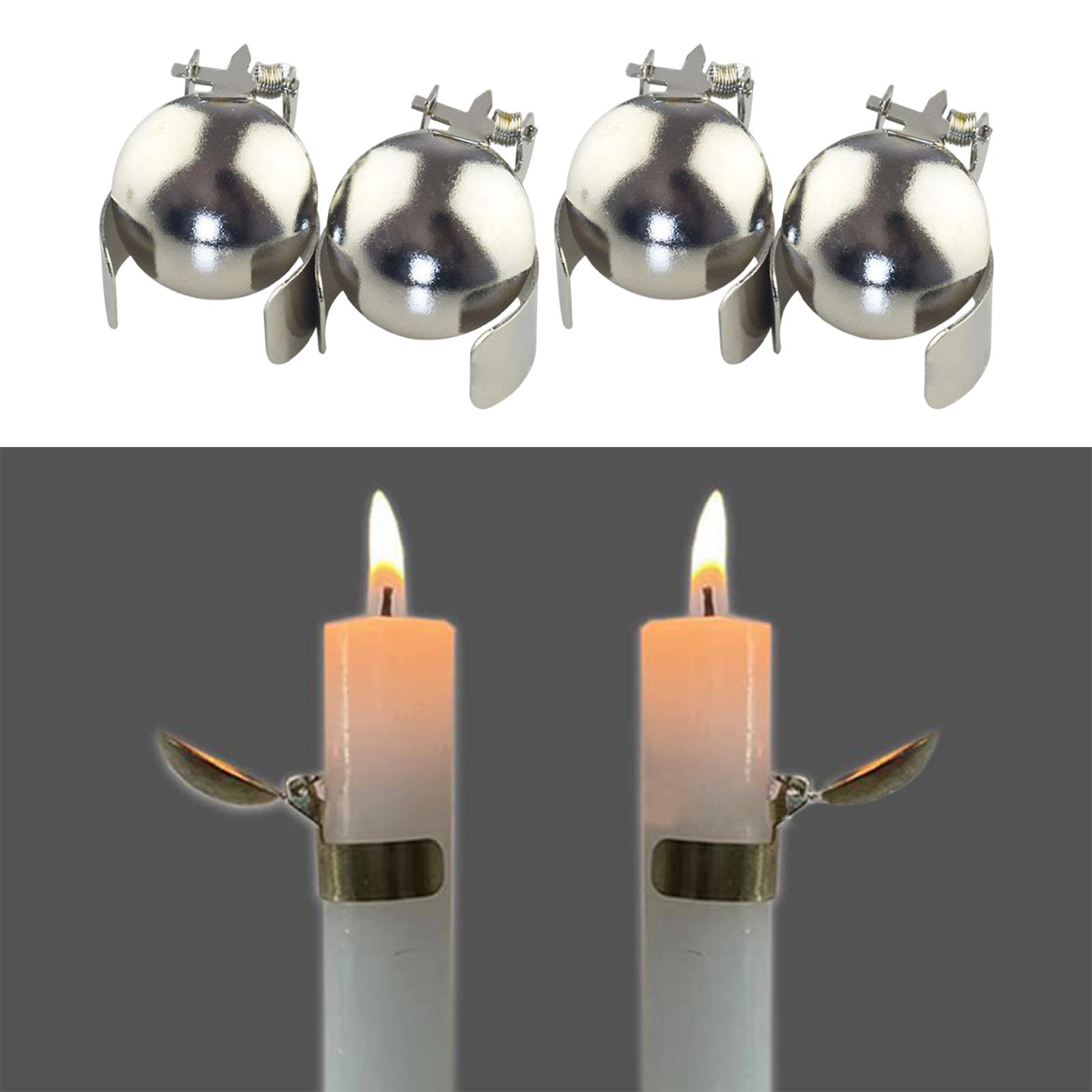 4Pcs Metal Automatic Candle Snuffer for Bedroom Home Candle Accessories Argent