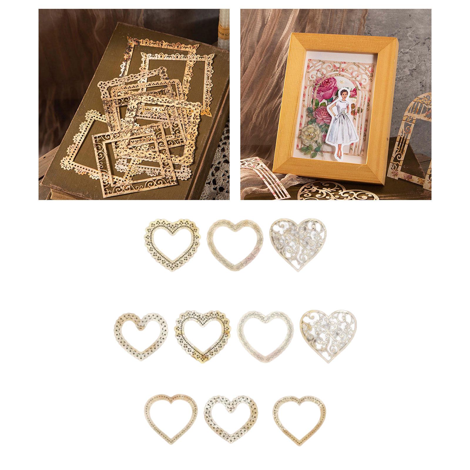 Decor Frame Scrapbooking Paper Craft Supplies for Card Making Planner Diary Heart