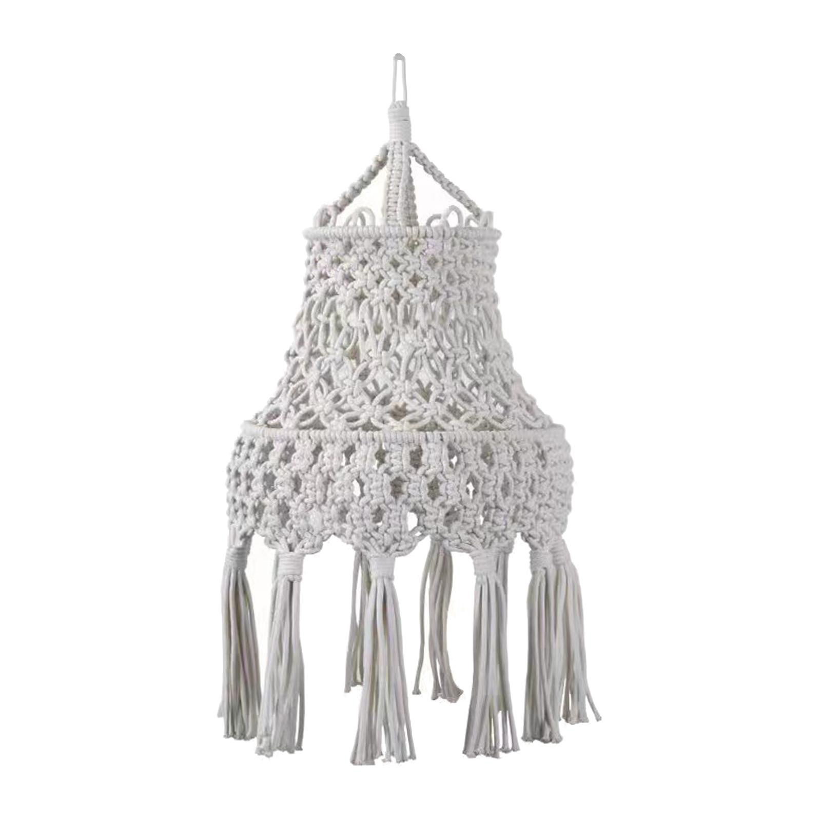 Modern Macrame Lamp Shade Lighting Fixtures Cover for Living Room Decoration Style B
