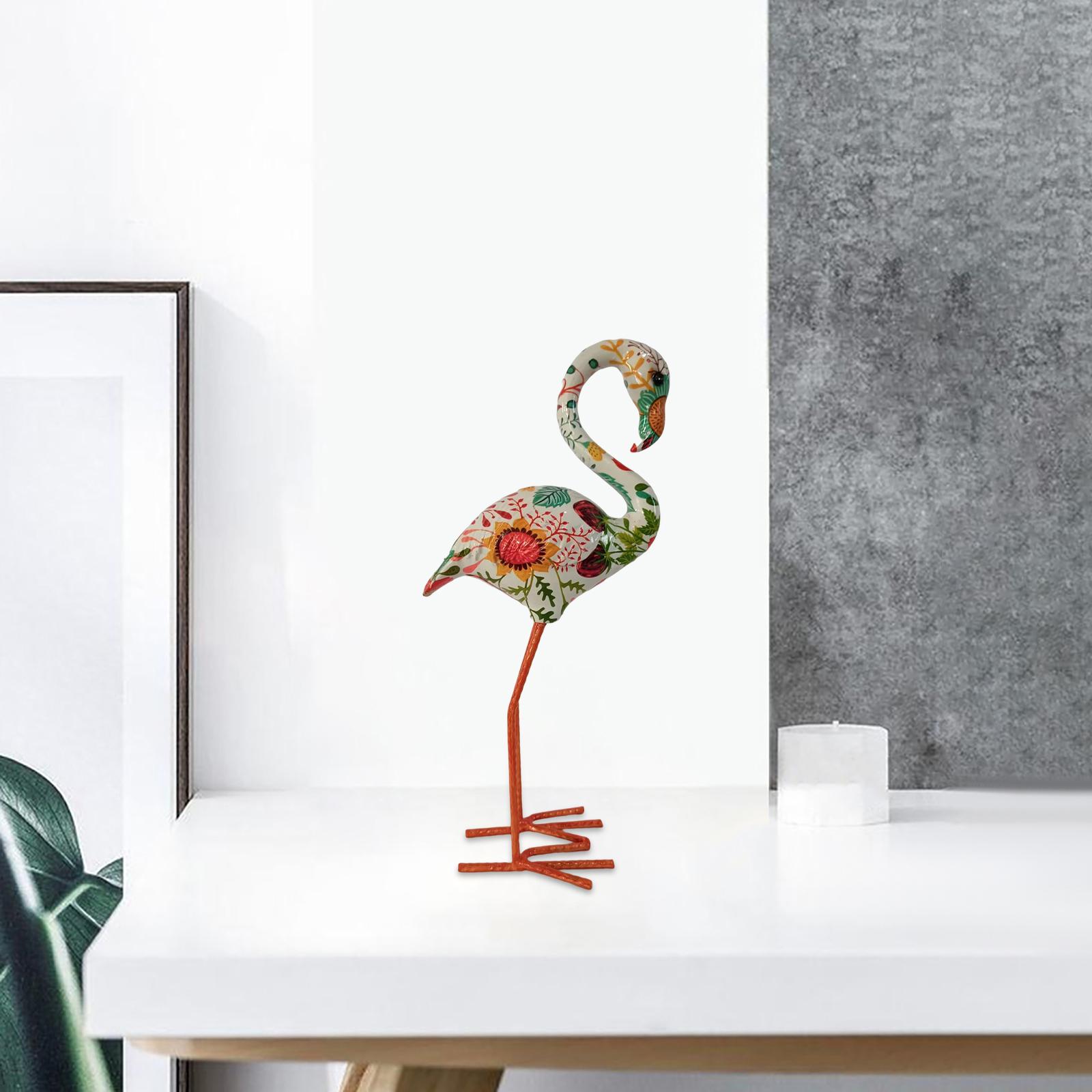 Flamingo Garden Statue Birds Sculptures Home Resin Figurines for Yard Window Style C