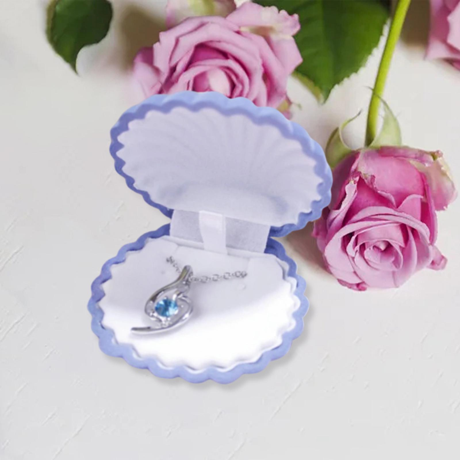 Jewelry Box Decorative Elegant Shell Shape for Wedding Engagement Decoration D
