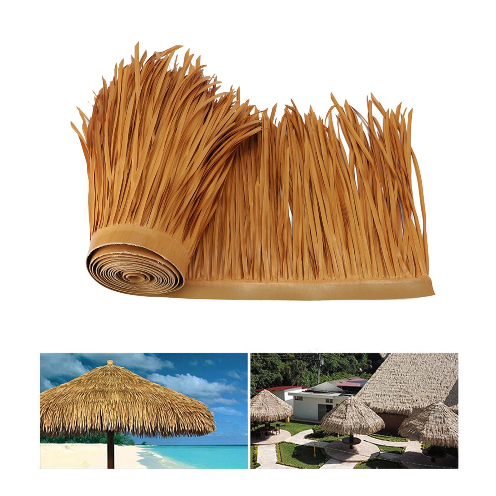 Straw Roof Thatch Simulation Durable Panel Palm Thatch Roll for Garden Patio C