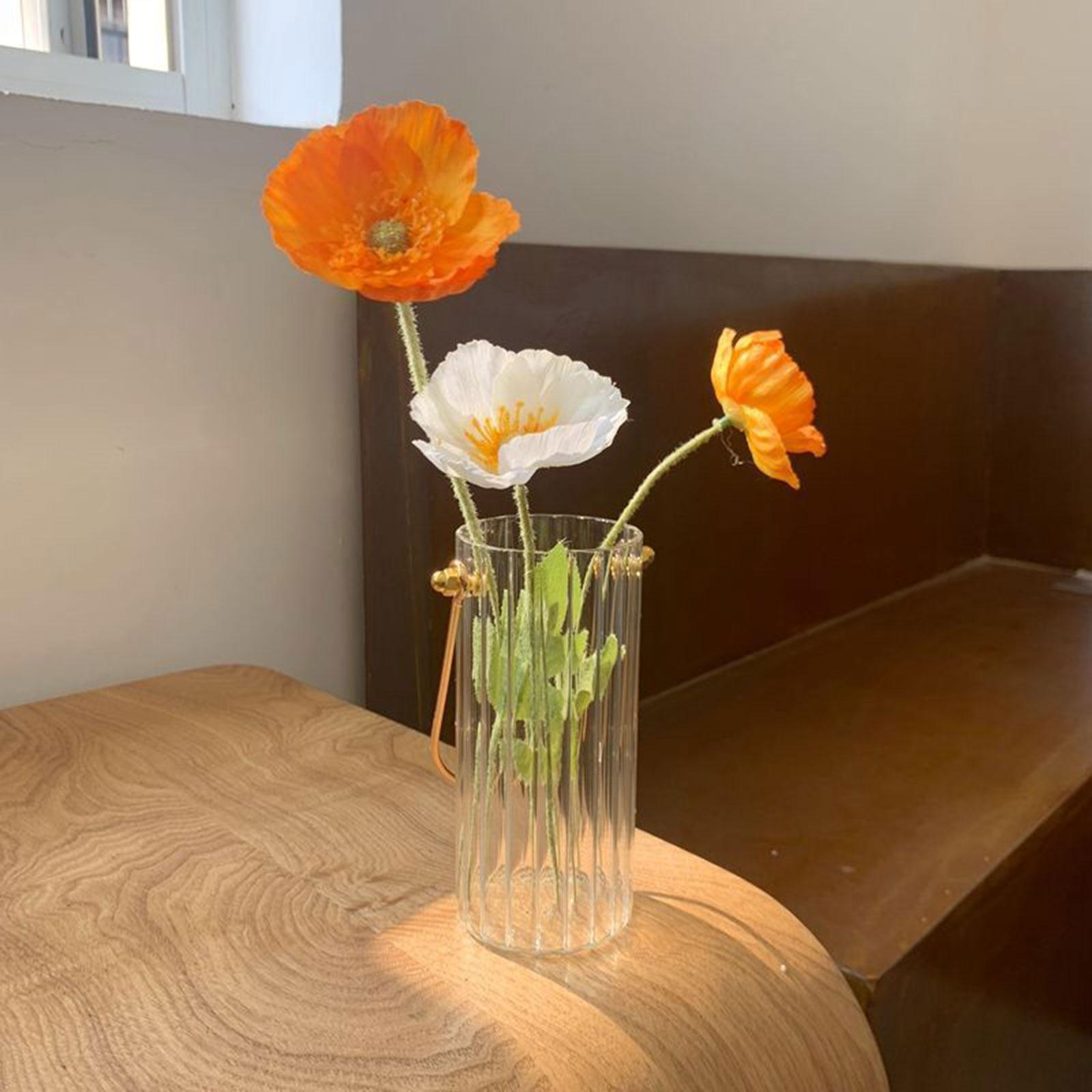 *Glass Vase Bud Vase Terrarium Plant Holder for Kitchen Wedding Dining Table 6.5cmx17.5cm