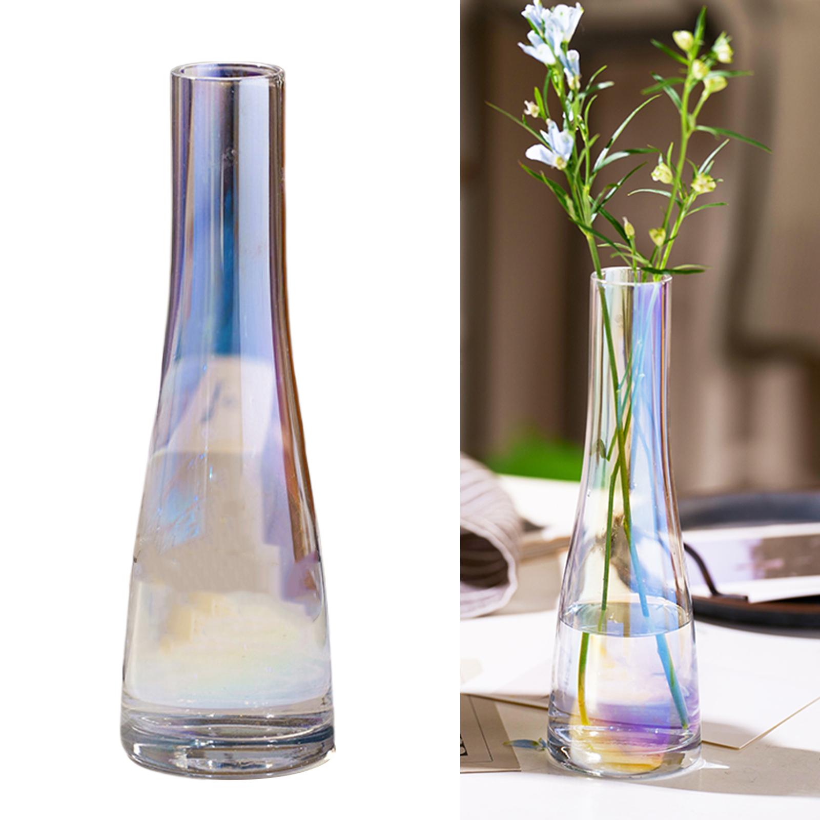 Glass Vases Decor Narrow Mouth Glass Vase for Bar Birthday Gift Drawing Room Colorful