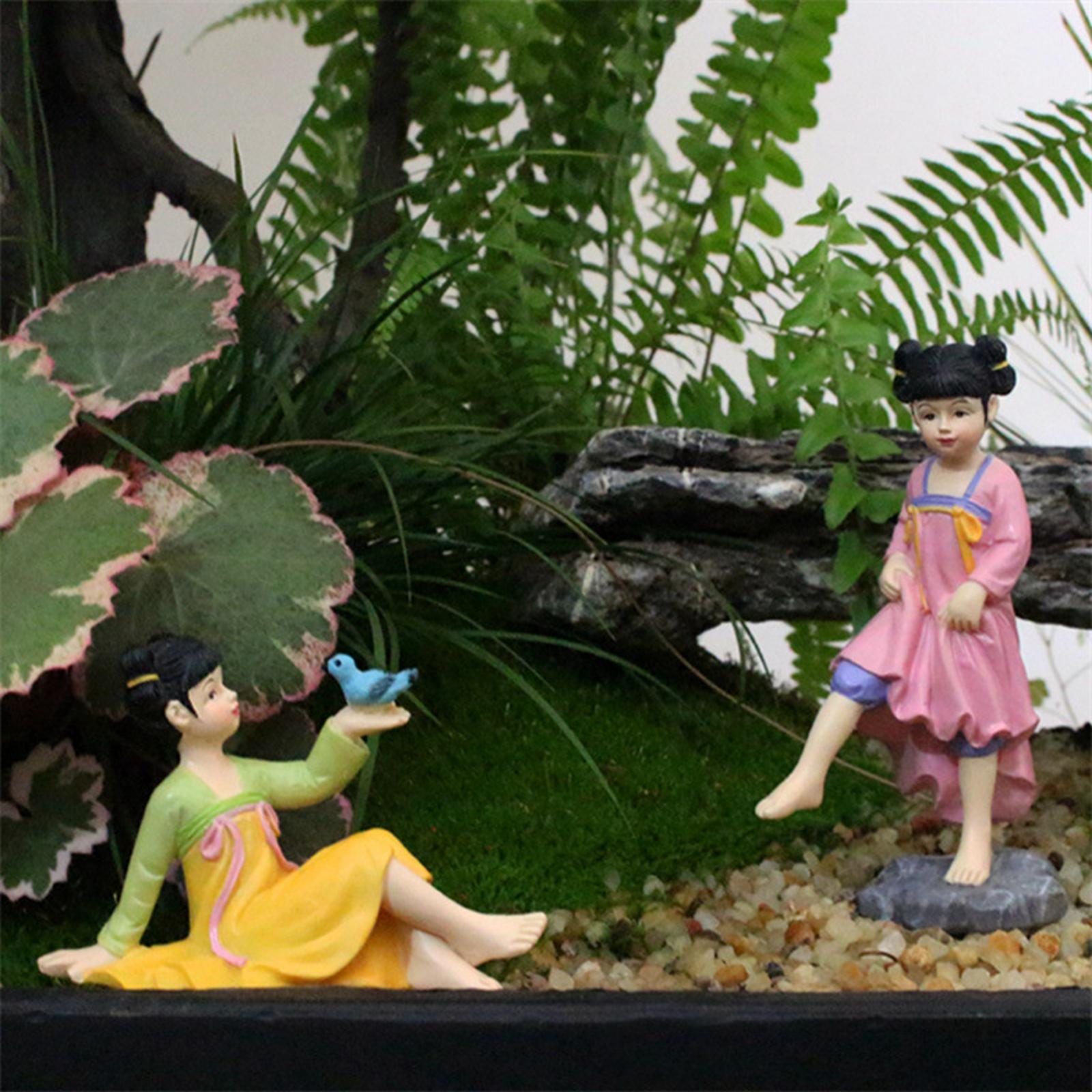 6Pcs Miniature Garden Figurines Fairy Garden Accessories Decors Resin Statue