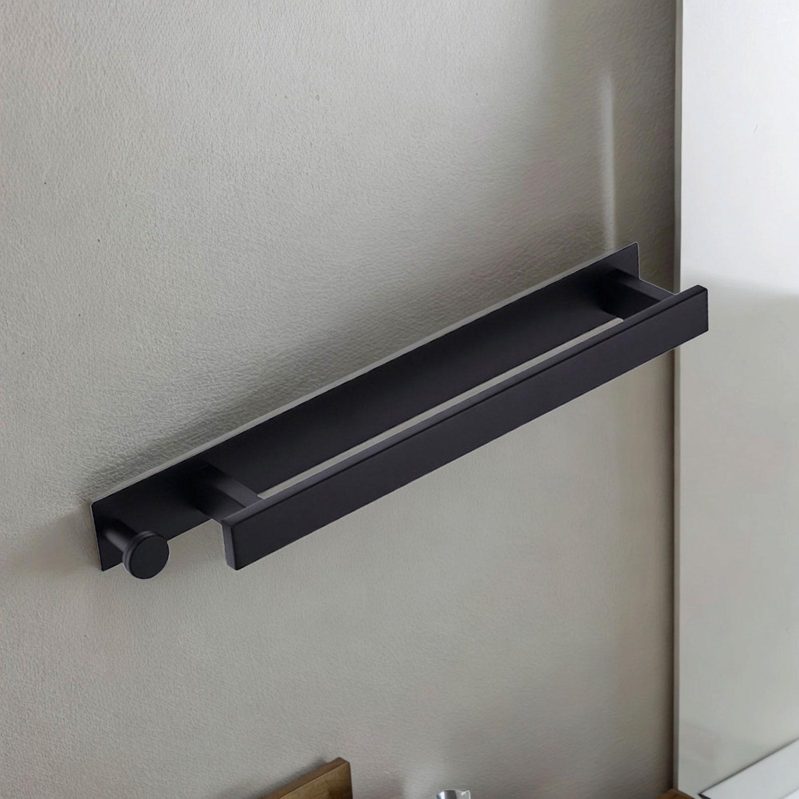 Towel Rack Wall Mounted Towel Holder Towel Rail for Bathroom Cabinet Bedroom Black