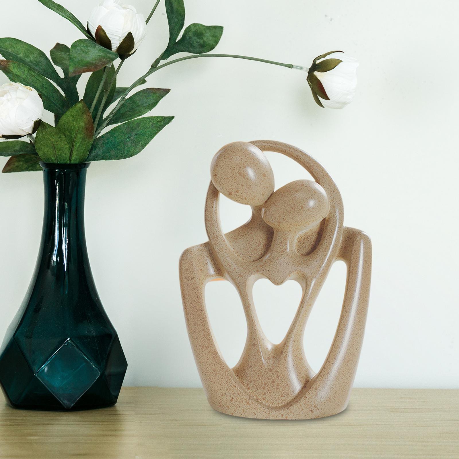 Abstract Couple Statue Couple Figurine Ornament Art for Desk Party Bookshelf Gray
