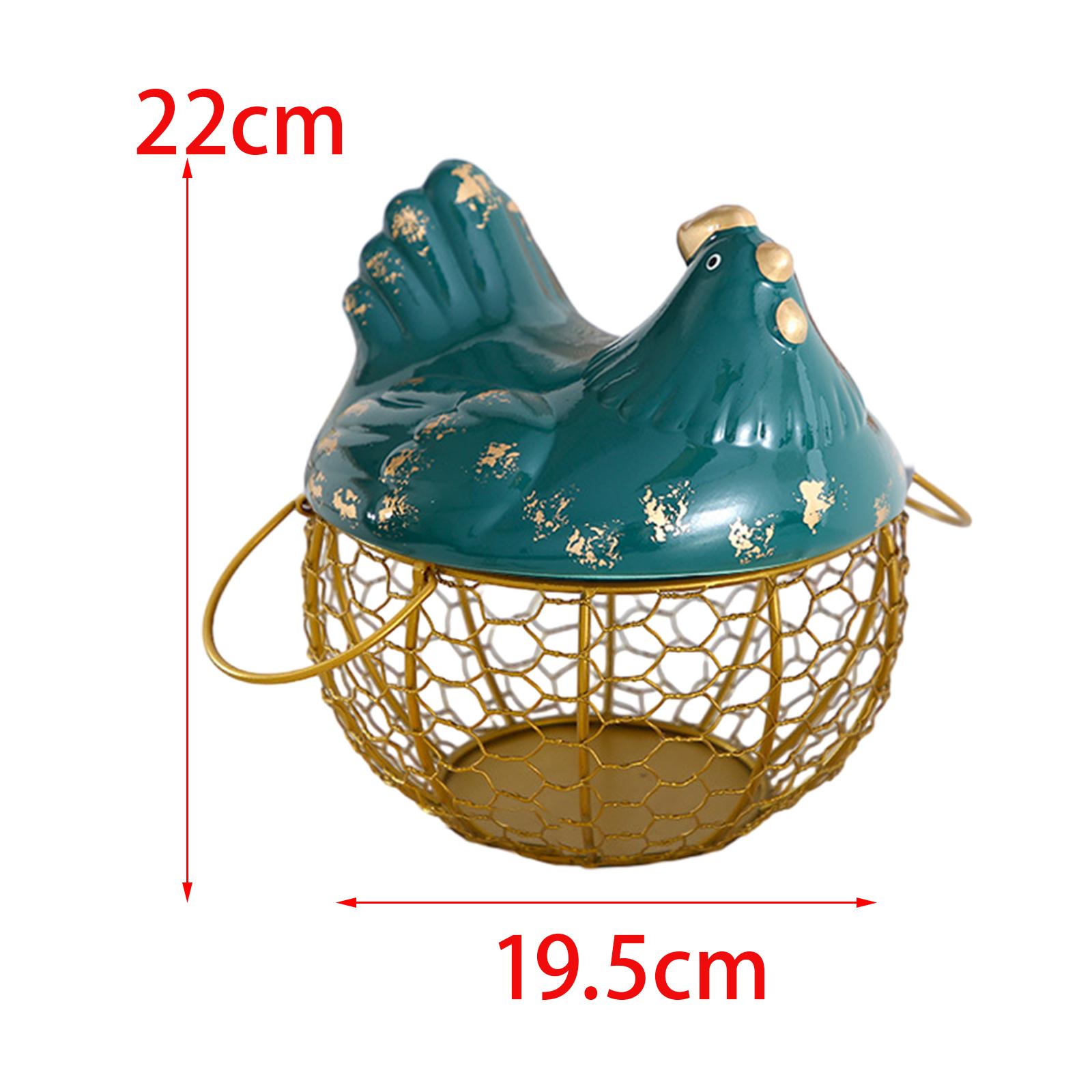 Egg Basket Large Capacity Rustic Egg Collection Basket Kitchen Egg Container Gold