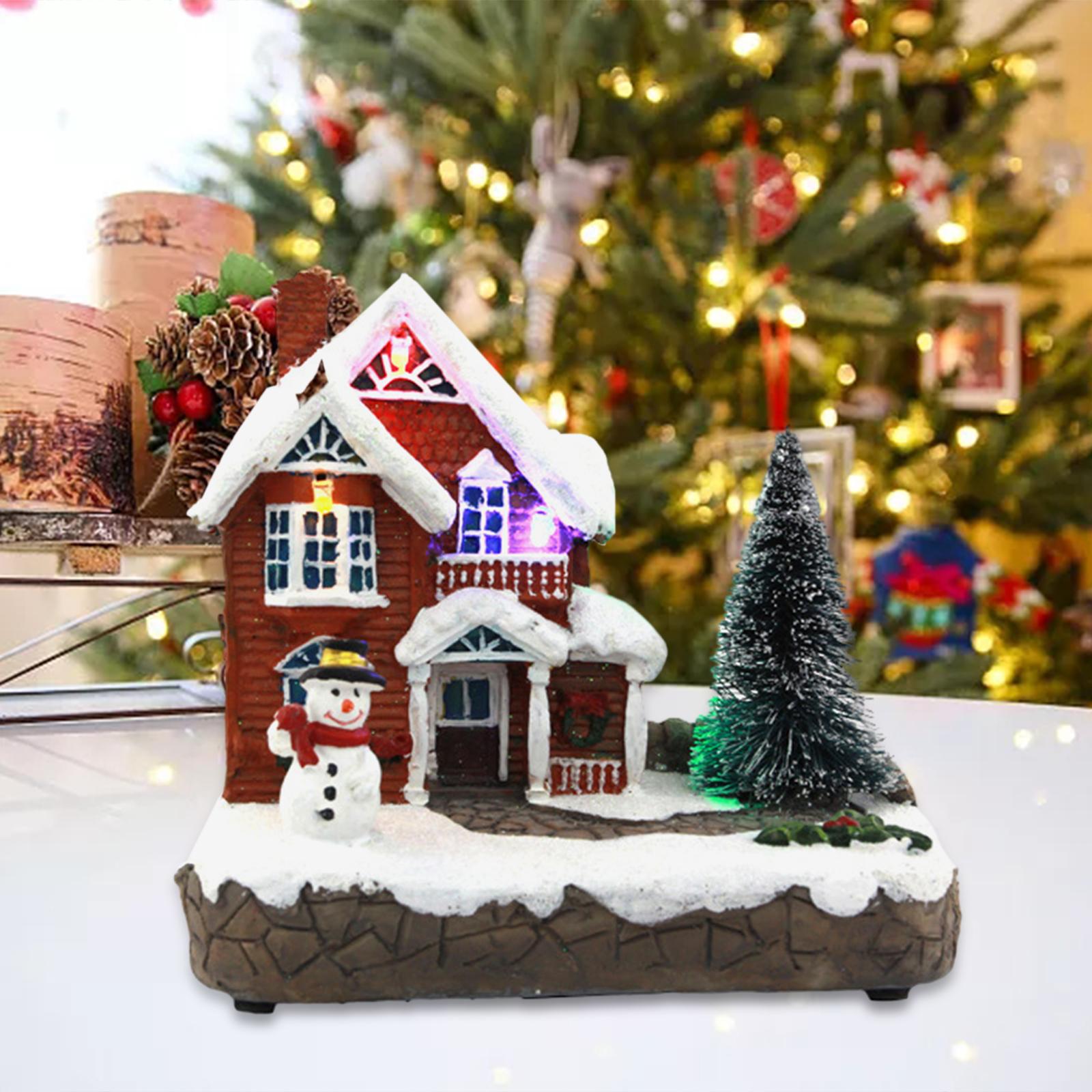 Christmas Snow Light up House Multipurpose Christmas Music Village Miniature