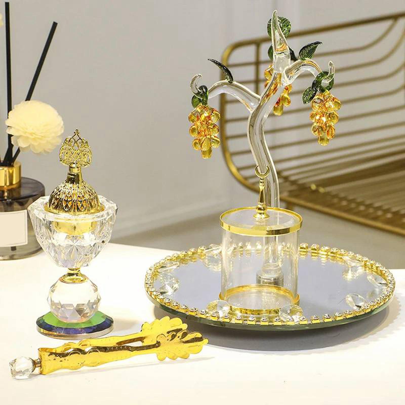 Arabian Incense Burner Set Spa Dining Room Meditation Desktop Bakhoor Burner