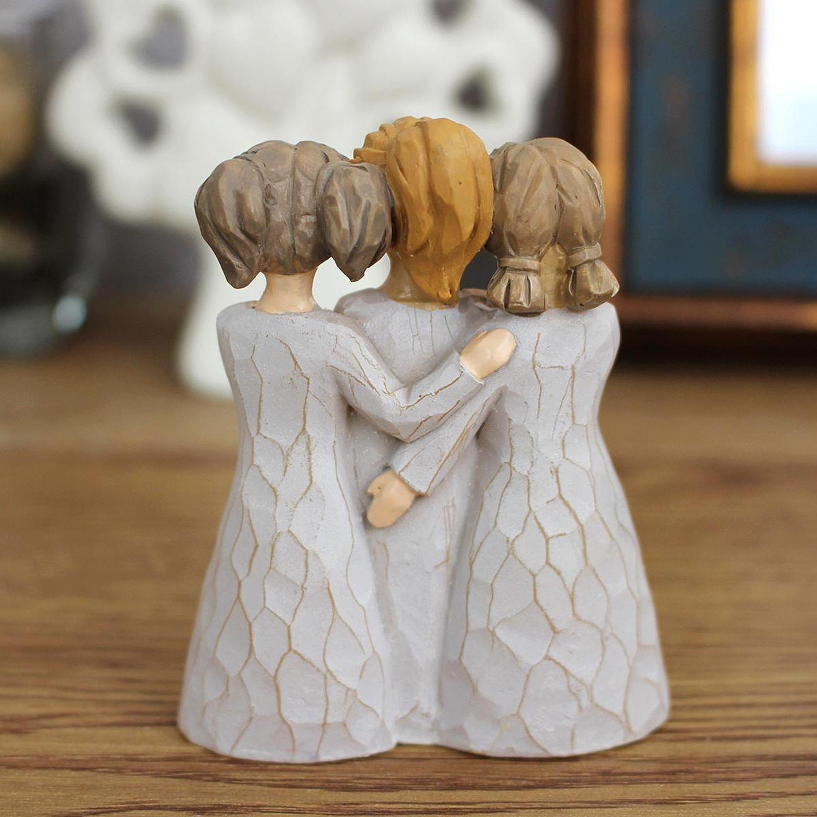 Sisters Angel Figurine Resin Friends Sculpture for Bedroom Parties Bookshelf