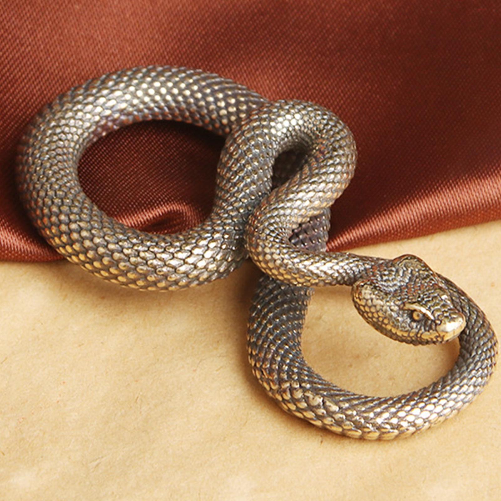 Snake Keychain Pendant Brass Snake Statue for Teahouse Bookshelf Living Room