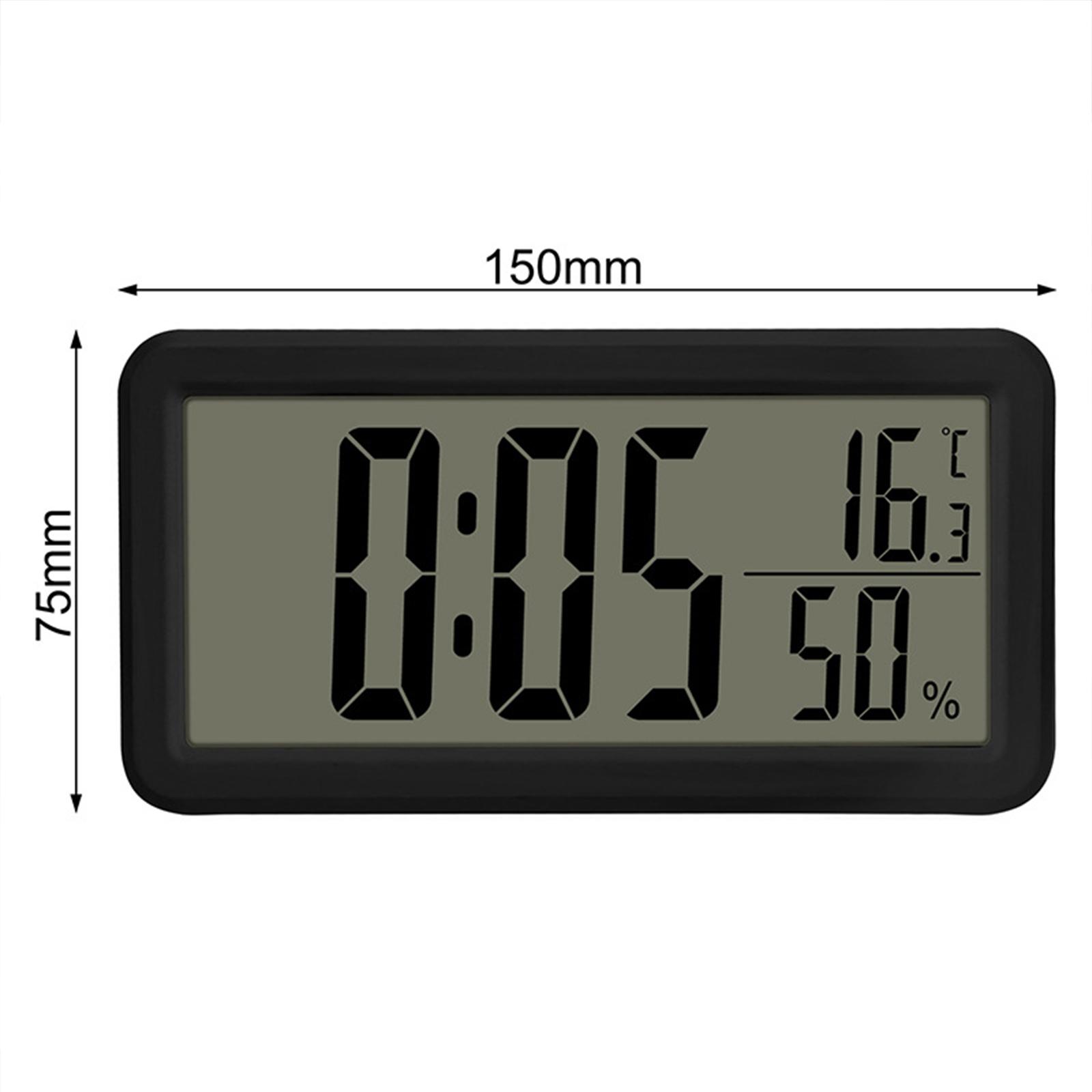 Digital Alarm Clock with Temperature Humidity 6x3inch with Snooze for Travel