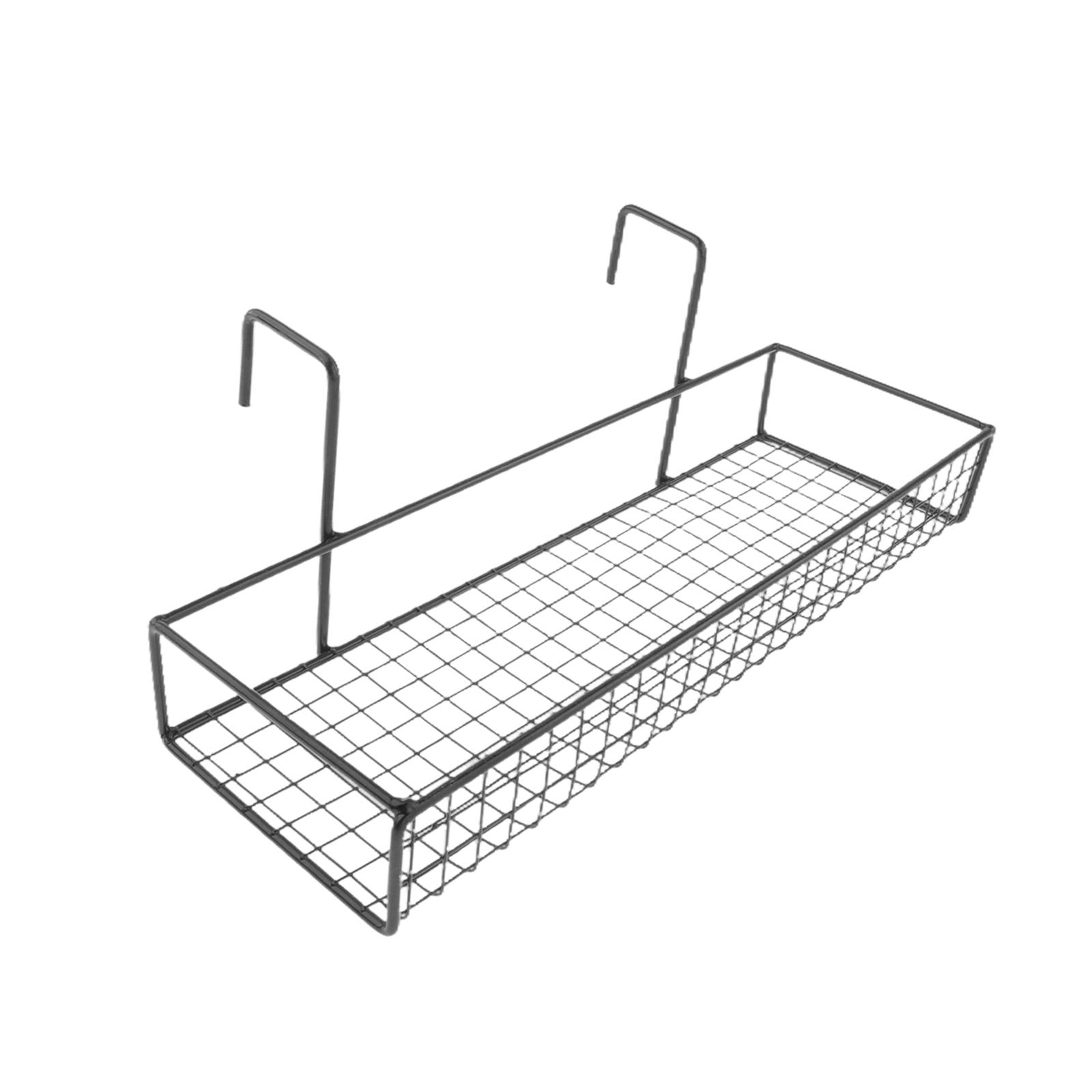 Cubicle Hanging Basket for Office Plant Railing Shelf for Porch Fence Garden Single Layer Black