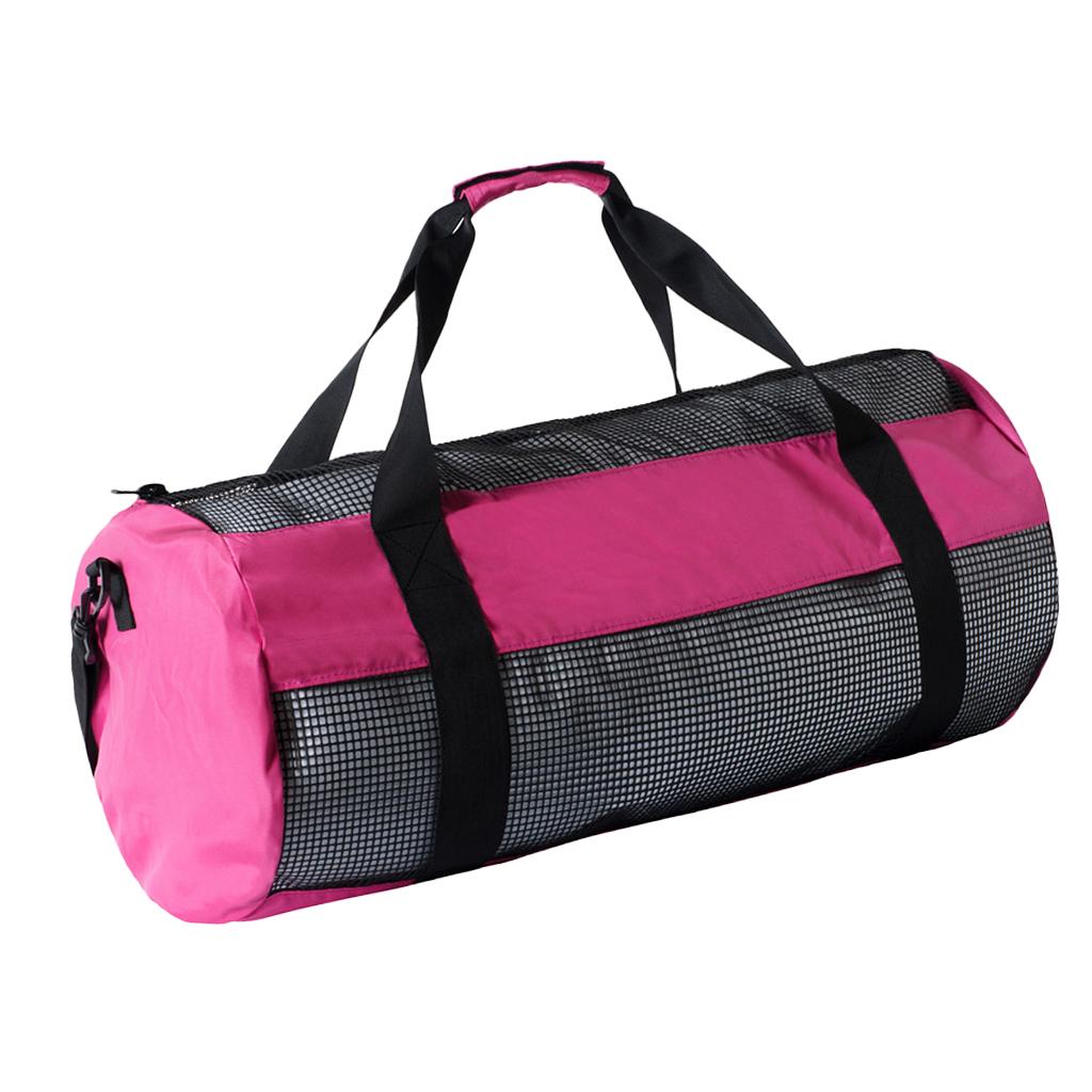 Durable Mesh Scuba Dive Duffel Bag Equipment Storage Pouch Case Pink