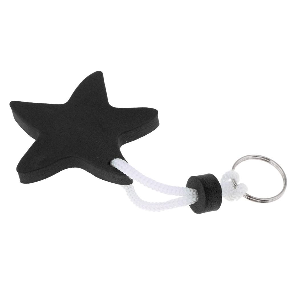 Yacht Sailing Boating Floating Key Ring Star Shaped Keyring Key Chain Black